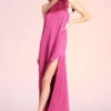 Magenta Bow Satin Maxi