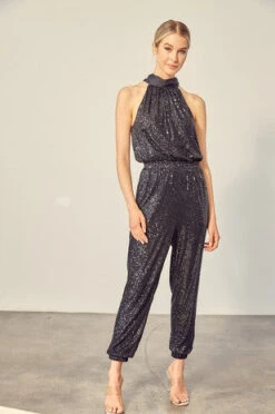 Sequin Halter Jumpsuit