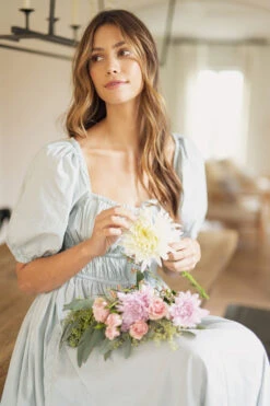 Dusty Blue Babydoll Midi-Dress -Hippie Vibe Tribe Shop 15512204 8a6a0732 1a66 42fe 8b19 bbb4686270ad