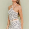 Checkerboard Top & Pant Knit Set