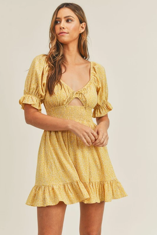 Floral Print Cutout Dress 3 Floral Print Cutout Dress - Image 3