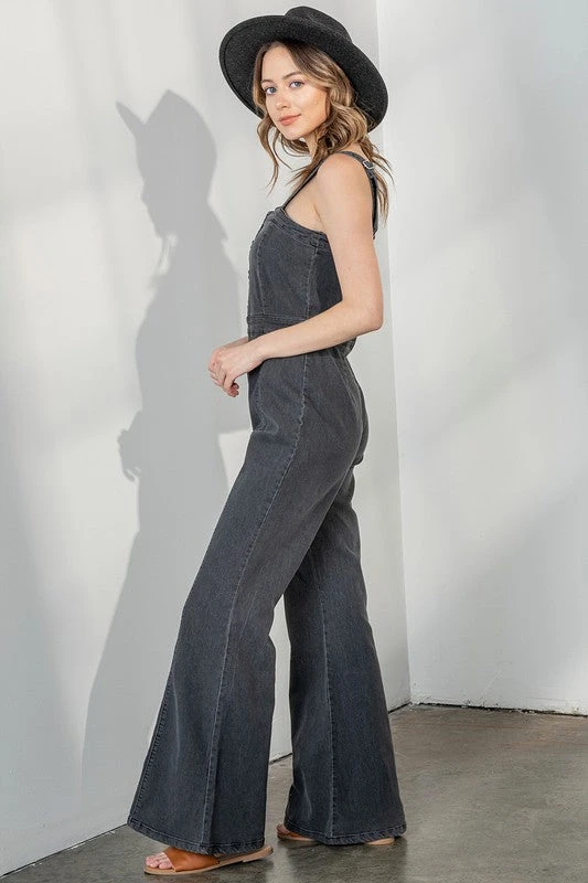 Hippie Girl Black Flare Leg Jumpsuit 3 Hippie Girl Black Flare Leg Jumpsuit - Image 3