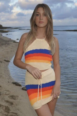 Rainbow Halter Knit Set