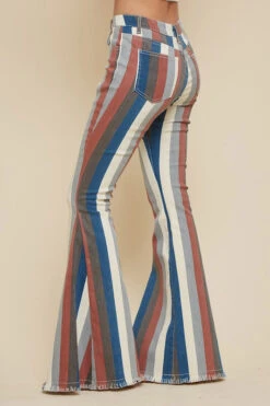 Hippie Girl Multi Striped Distressed Denim Flares. -Hippie Vibe Tribe Shop 15774067 d473c3fc 8519 4217 b251 12793f63f83d