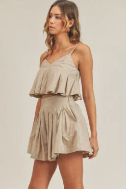 Taupe Pleated Shorts & Crop Top -Hippie Vibe Tribe Shop 15774818 27f72ff4 77e9 48a1 bb8a dfee62faa62d 2
