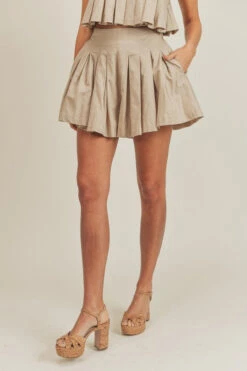 Taupe Pleated Shorts & Crop Top -Hippie Vibe Tribe Shop 15774818 5c9360d4 f181 4f95 a770 cfb2bd5eb413 2