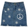 Peace Hippie Jean Mini- Skirt