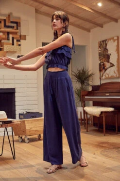 Navy Linen Ruffled Crop Top & Pant Set -Hippie Vibe Tribe Shop 15824833 af618ba7 e050 4552 b0cf 761dd6fcc1b2 1