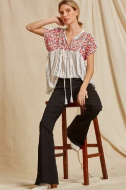 Ivory Embroidered Striped Babydoll Top -Hippie Vibe Tribe Shop 15859868 15ab7f39 81de 438a a4cd 6bc1845c7cad 1