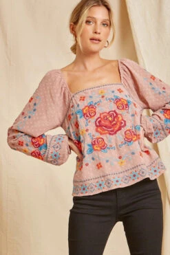 Rose Embroidered Mauve Midi Blouse -Hippie Vibe Tribe Shop 15866035 5e4604ec 227d 457b 8624 d73b652eb940 1