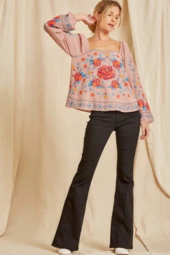 Rose Embroidered Mauve Midi Blouse -Hippie Vibe Tribe Shop 15866035 be415127 b9f6 46f9 baae 799c97ccec97 1