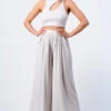 Trendy Basic Mock Neck Cut-Out Top And Pant Set