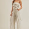 Linen Ruffle Crop Top & Pants Set