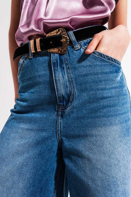 Wide Leg Jeans In Mid Wash Blue 6 Wide Leg Jeans In Mid Wash Blue - Image 6