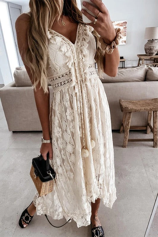 Bohemian Lace Swing Maxi Dress. 2 Bohemian Lace Swing Maxi Dress. - Image 2