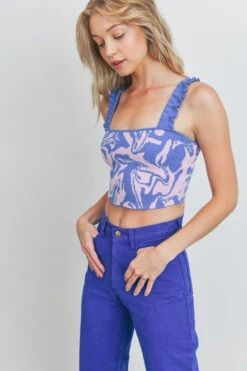 Retro Design Pleated And Ruffled Strap Crop Top -Hippie Vibe Tribe Shop 16106379 60be2c96 7d92 4156 afe2 d1b9d21130bc