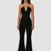 Back Tie Rhinestone Jumpsuit