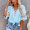 Tassel Boho Embroidered V-Neck