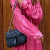 Pink Sequin Shirt Dress