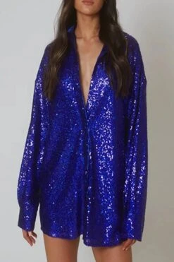 Cobalt Blue Sequin Shirt Dress -Hippie Vibe Tribe Shop 16428159 cc5b5e0d 2b4b 4fd7 998f 03b62b30bf59