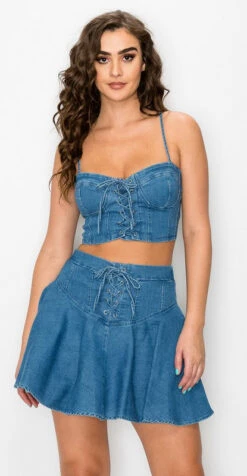 Denim Corset Top & Skirt