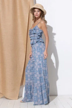 Tiered Ruffle Top And Palazzo Pant Set