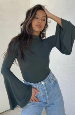 Dark Green Bell Bodysuit