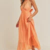 Orange Maxi Dress With Back Bow