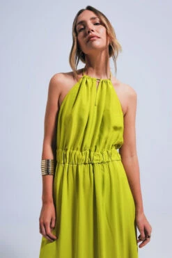 Lime Satin Midi-Slip Dress -Hippie Vibe Tribe Shop 16758141 5cdb7d45 329b 408d 9134 bf534a55b595