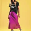 Fuchsia Silky Skirt