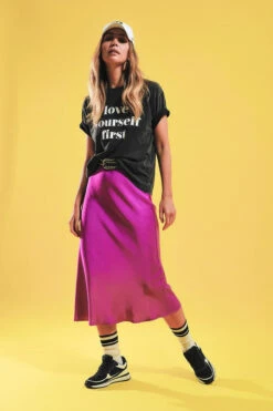 Fuchsia Silky Skirt
