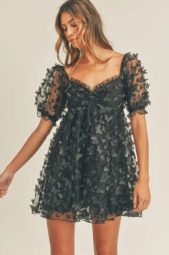 Black Butterfly Mini-Dress
