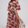 Flutter Sleeve Floral Print Maxi