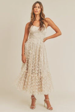 CREAM BUTTERFLY MESH LACE UP BACK BUSTIER MIDI DRESS -Hippie Vibe Tribe Shop 16971657 11183ec8 3e78 494b 8298 78cfbf26895b