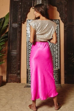 Neon Fuchsia Silky Skirt -Hippie Vibe Tribe Shop 16983037 6c9a7c0f fae4 4799 8231 a925f203cf14