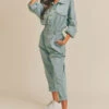 Blue Cinched Jumpsuit
