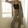 Checkerboard Long Cardigan