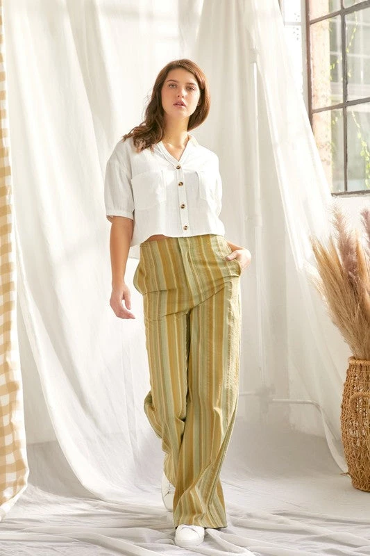 Green Striped Pants 2 Green Striped Pants - Image 2