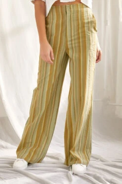 Green Striped Pants