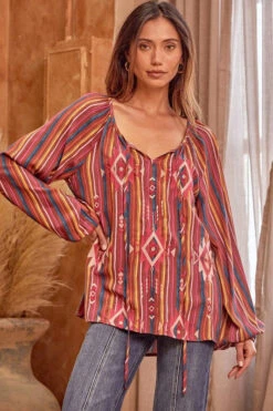 Bohemian Aztec Print Long Sleeve -Hippie Vibe Tribe Shop 17429229 7635580f c17f 4888 8ade 614bbb3d9d38