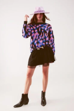 Printed Chunky Knit Sweater