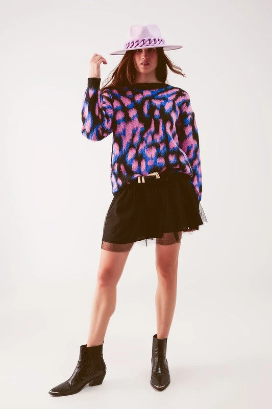 Printed Chunky Knit Sweater 1 Printed Chunky Knit Sweater