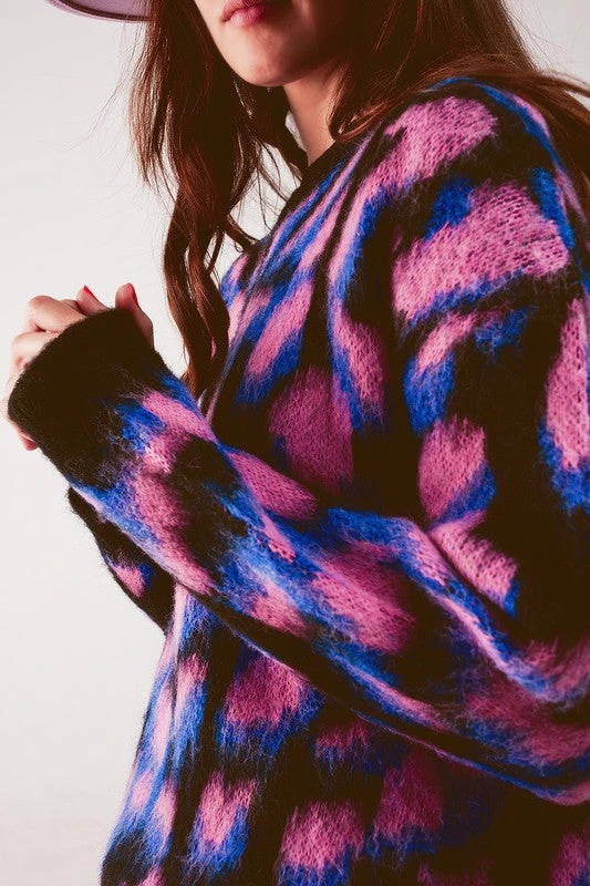 Printed Chunky Knit Sweater 4 Printed Chunky Knit Sweater - Image 4