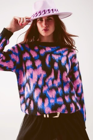 Printed Chunky Knit Sweater 2 Printed Chunky Knit Sweater - Image 2