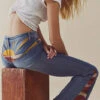 Retro Sunrise Embroidered Jeans