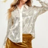 Satin, Embellished Sequin Shirt