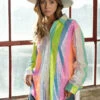Multi Strip Rainbow Sequin Blouse