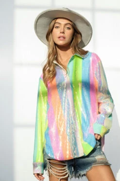 Multi Strip Rainbow Sequin Blouse -Hippie Vibe Tribe Shop 18077252 a28d7bc2 d437 45dc 9ede 3635655cfdb4