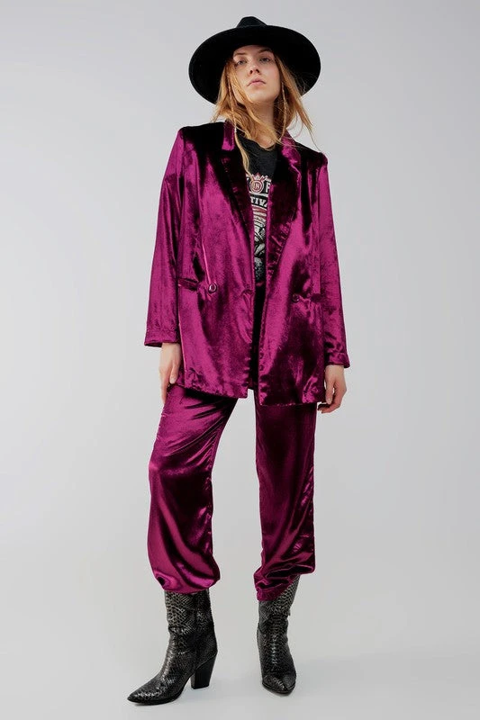 Deep Purple Metallic Finish Velvet Suit 6 Deep Purple Metallic Finish Velvet Suit - Image 6