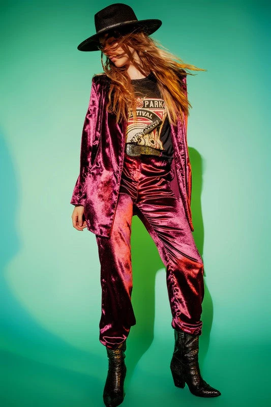 Deep Purple Metallic Finish Velvet Suit 1 Deep Purple Metallic Finish Velvet Suit